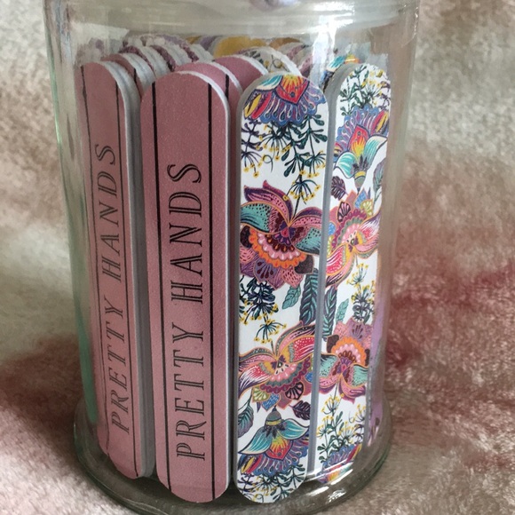 Arete Athene 35 Ct Mini Nail Files in Reusable Glass Canister Collection. NWT - Picture 6 of 16